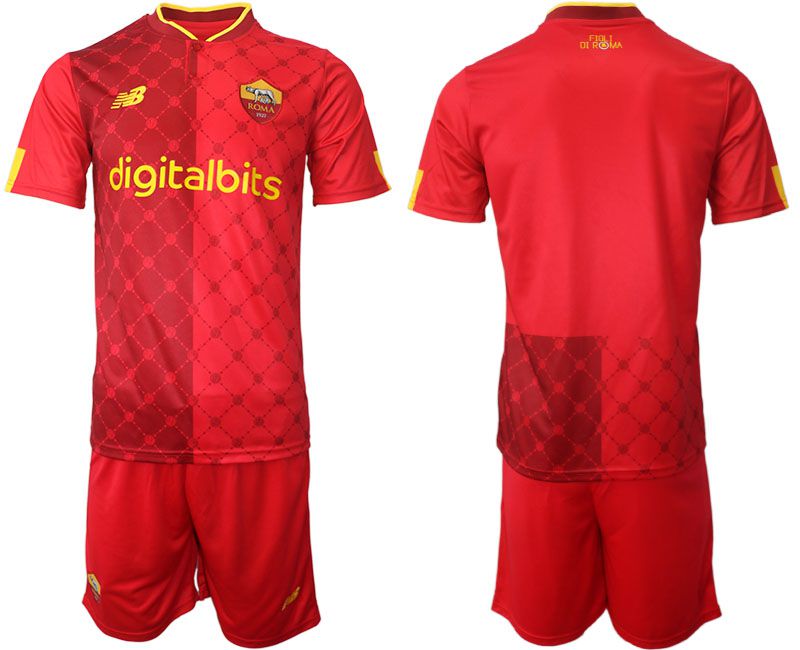 Men 2022-2023 Club AS Rome home red blank Soccer Jersey